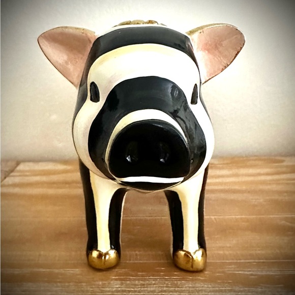 Mackenzie Childs Courtly Stripe Pig Planter - Picture 8 of 16